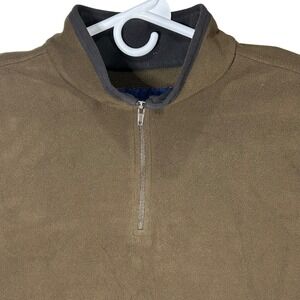 NordicTrack Mens 2XL Fleece Pullover Quarter Zip Jacket Brown Black Performance‎